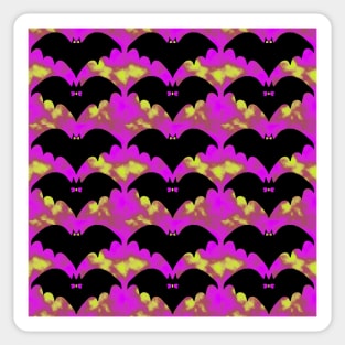 Bats And Bows Pink Yellow Sticker